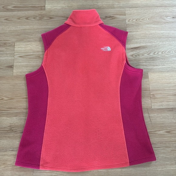 The North Face Women's Colorblock Fleece Vest XL Pink Coral Cozy Winter Soft - Picture 7 of 7